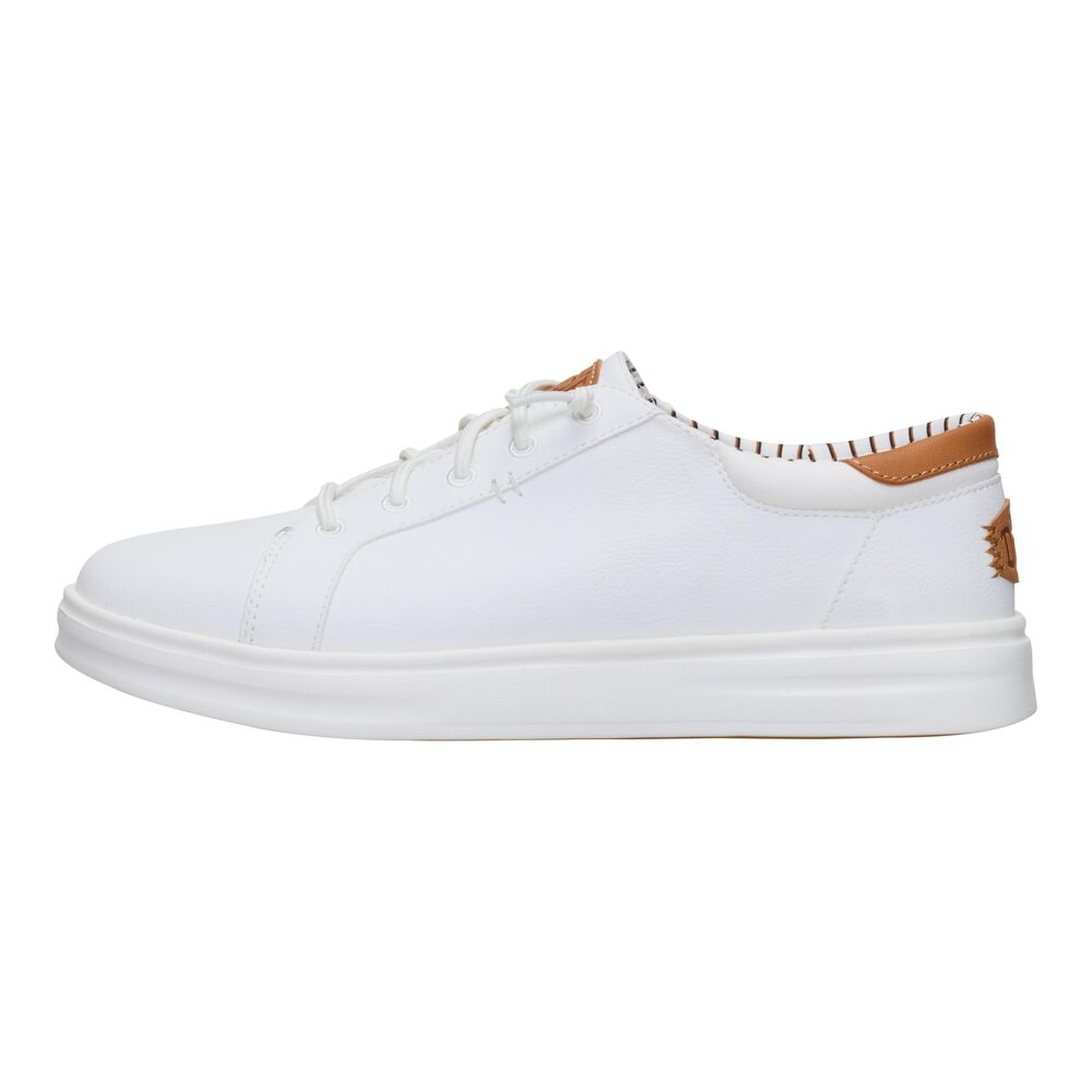 HEYDUDE MEN’S PAUL PRO, WHITE SIZE 10 | LIGHTWEIGHT SLIP ON SHOES FOR MEN | CASU